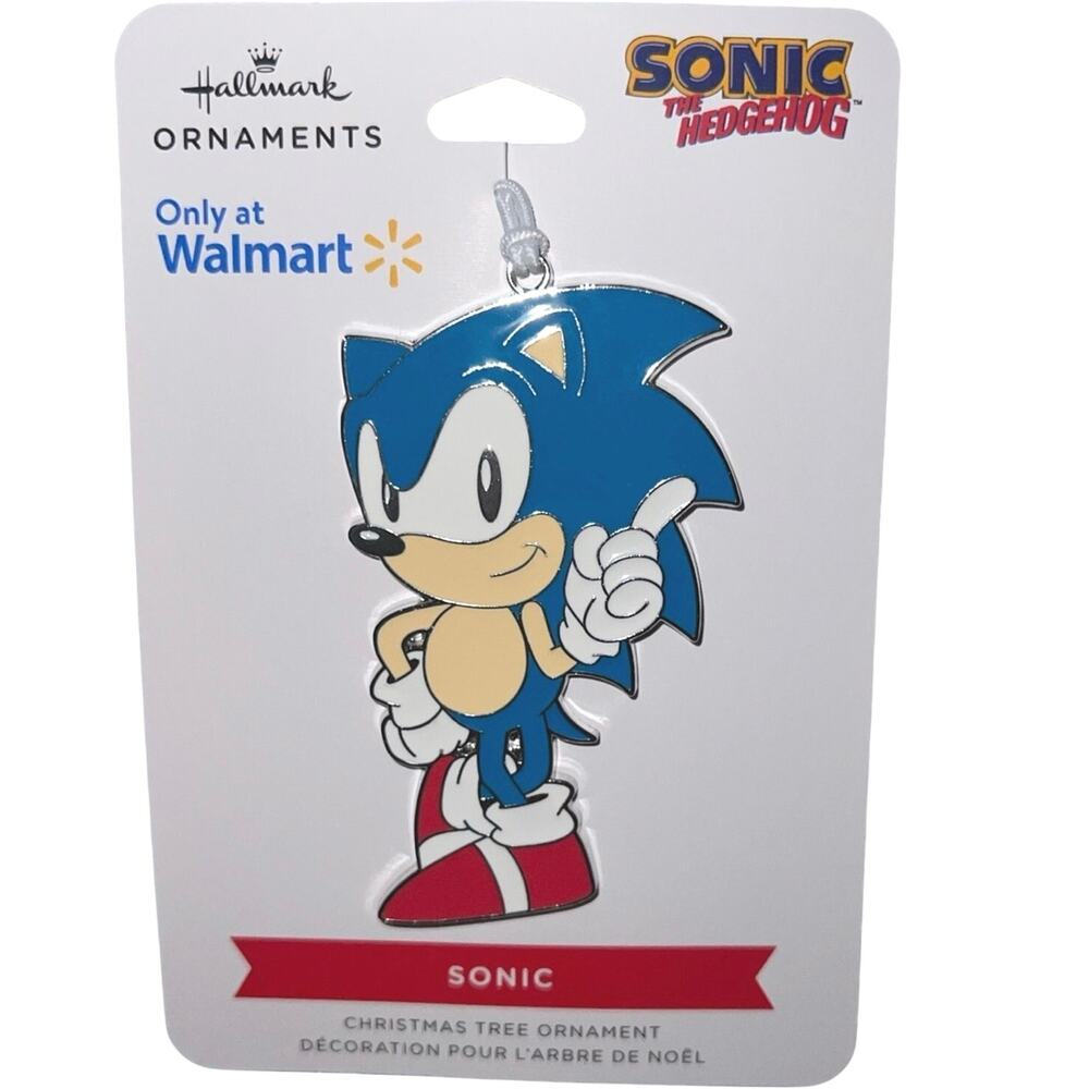 NEW Hallmark SONIC THE HEDGEHOG 3in Flat Enamel Coated Metal Christmas Ornament